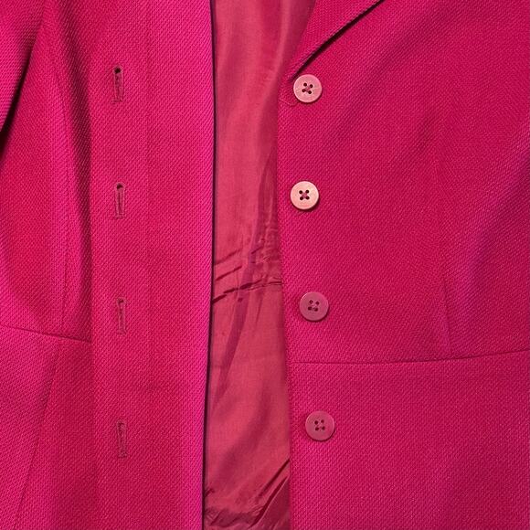 Coldwater Creek Blazer Jacket Sz M 10-12 Berry Pink Textured Lined Button Career - Picture 9 of 12